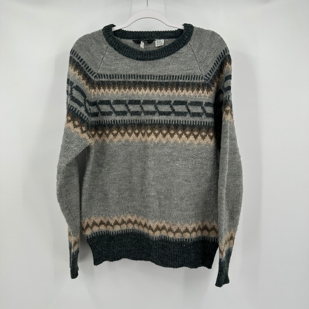 Mens Vintage Fair Isle Nordic Sweater Size XL Preppy Academia Winter Cabin 90s